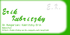 erik kubritzky business card